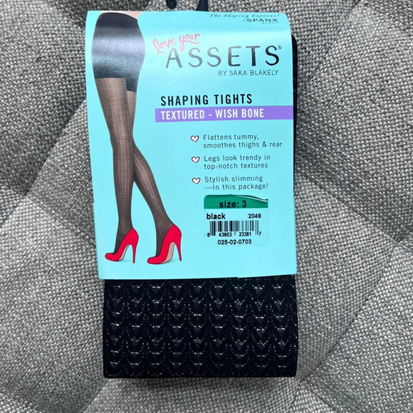 SPANX Black Textured Shaping Tights - Picture 3 of 10